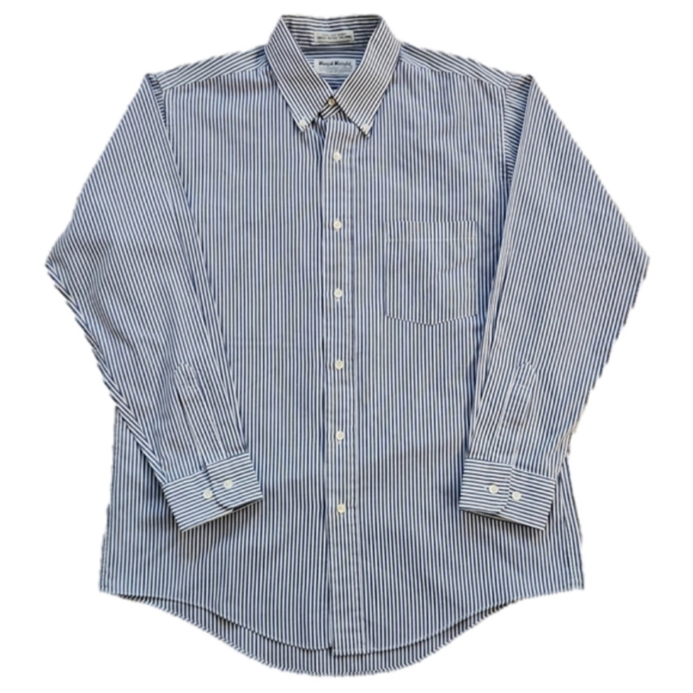 𝅺royal Knight Blue Striped Button-Up Shirt